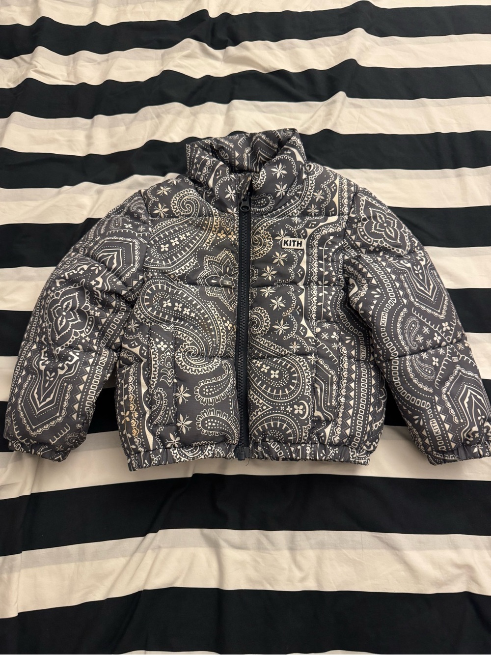 Kith Kids Black & White Paisley Puffer Jacket